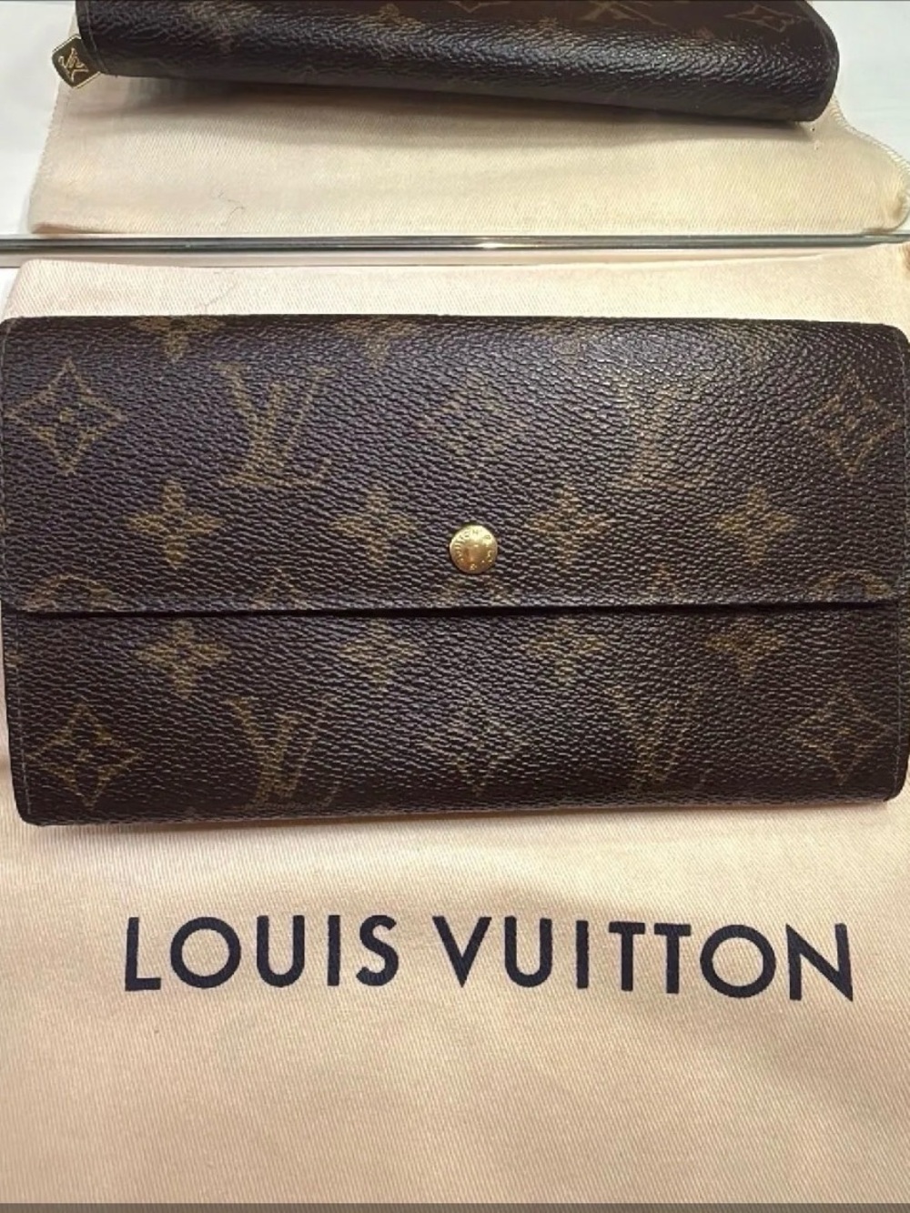 Louis Vuitton Brown Monogram Long Sarah Wallet w/ COA